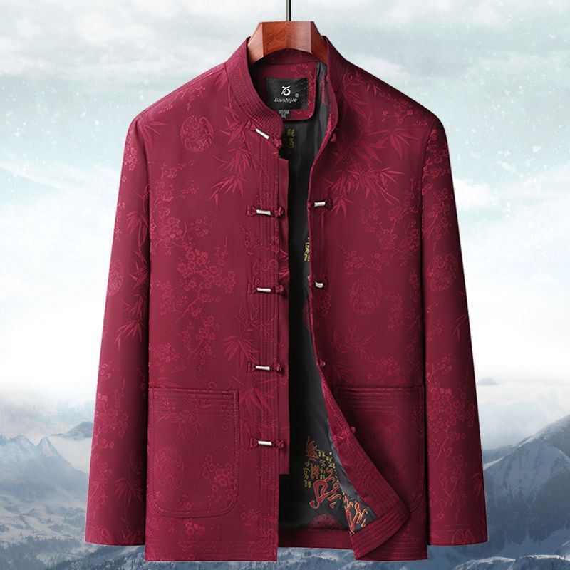 Fashion Autumn Chinese Style Stand Collar Long Sleeve Loose