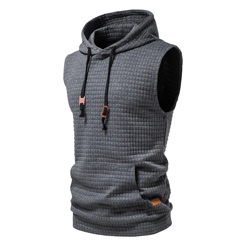 Men Sleeveless Hoodie Hooded Sweatshirt Gym Fitness Casual Sport Vest Tank Tops - Picture 16 of 17
