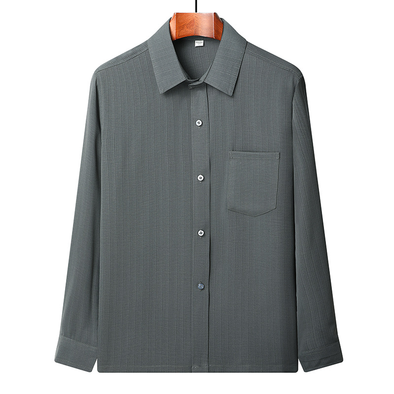 Long Sleeved Shirt for Middle Aged and Elderly Tops Mens Summer Thin Cool Blouse - Picture 15 of 15