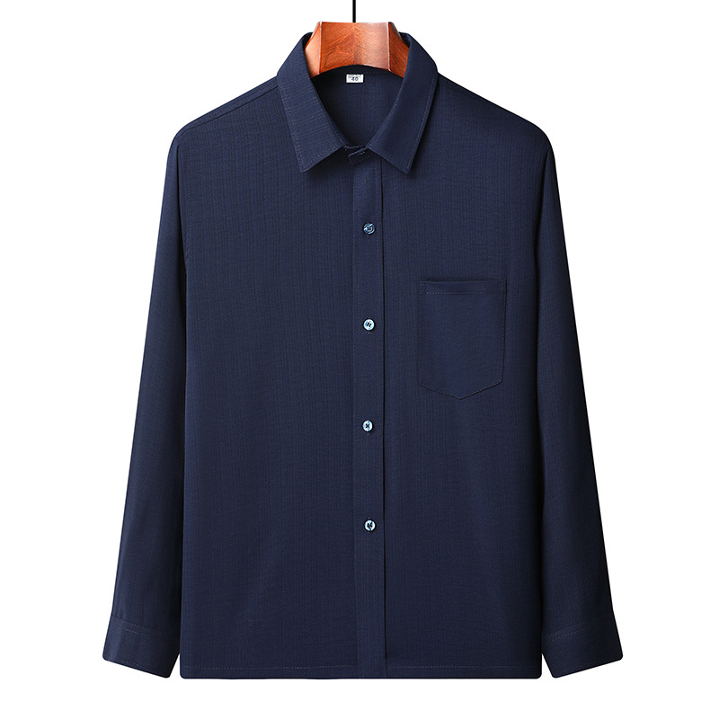 Long Sleeved Shirt for Middle Aged and Elderly Tops Mens Summer Thin Cool Blouse - Picture 13 of 15