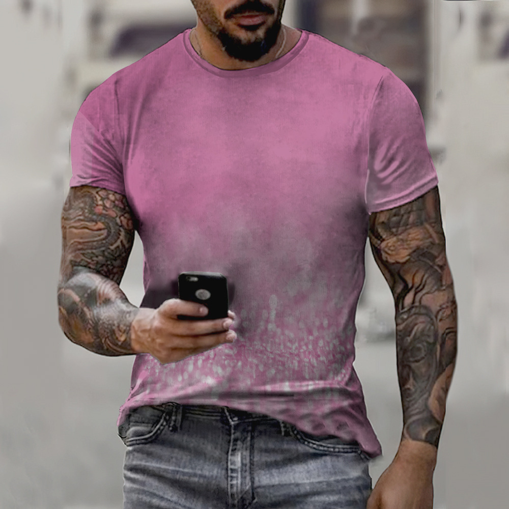 Sport Muscle Short Sleeve Casual T Shirt for Men 3D Printed Crew Neck Tees Tops