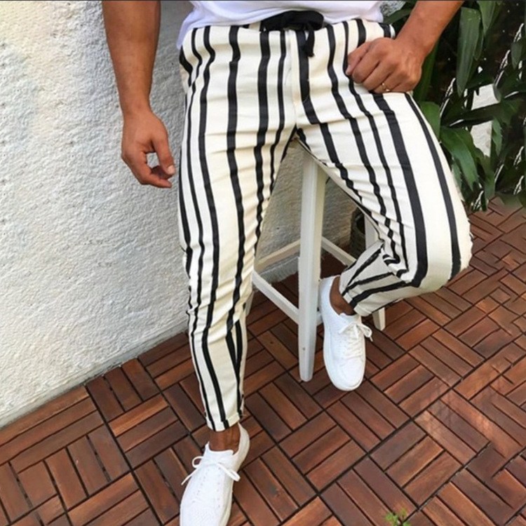 Mens Suit Pants Casual Slim Stripes Pants Business Office Long Dress Trousers - Picture 14 of 17