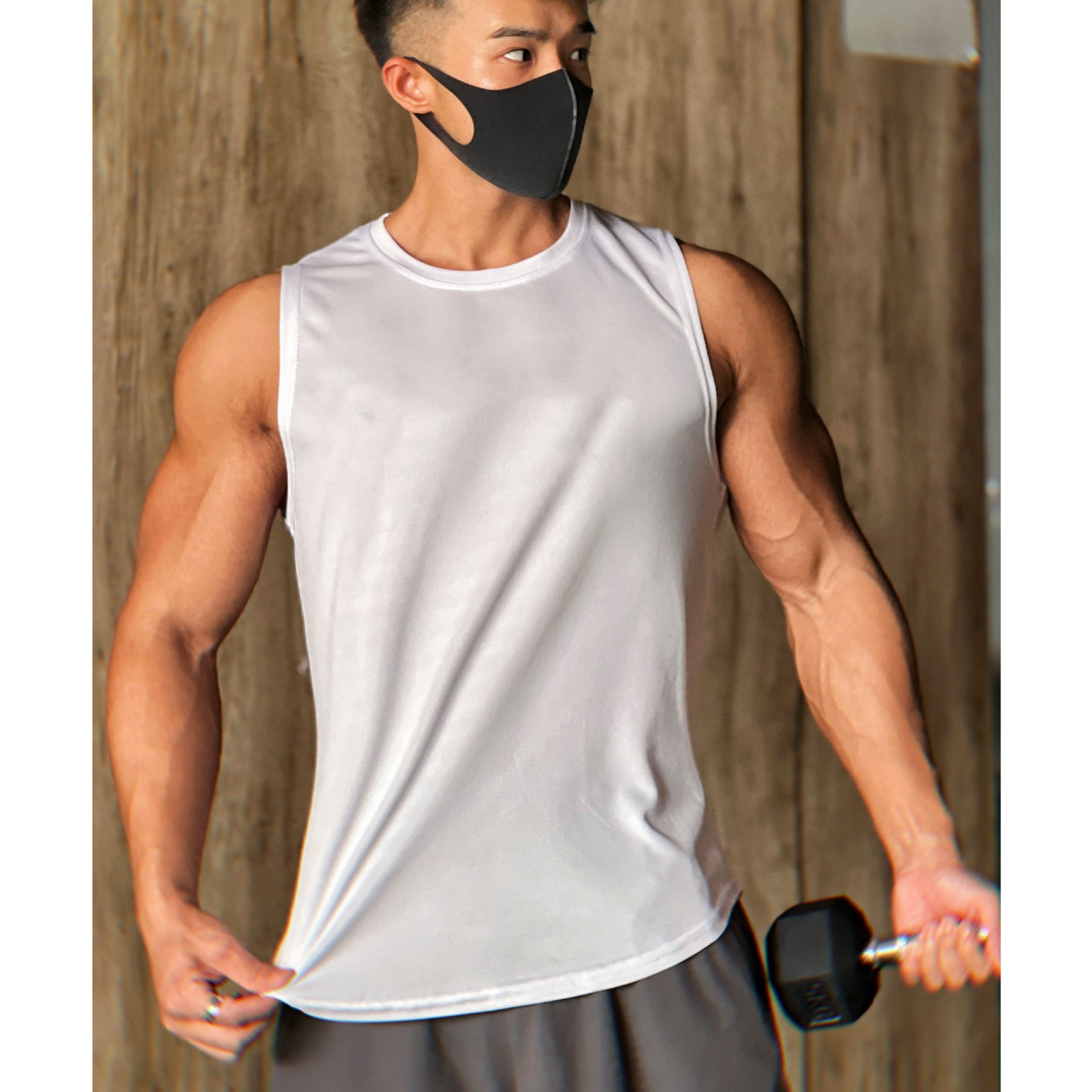 Men's Tank Tops Vest Sleeveless Gym Workout Bodybuilding Fitness Muscle T-Shirt