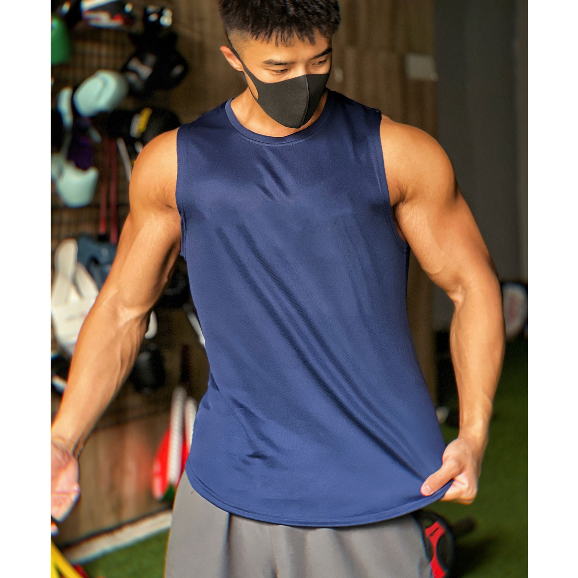 Men's Tank Tops Vest Sleeveless Gym Workout Bodybuilding Fitness Muscle T-Shirt