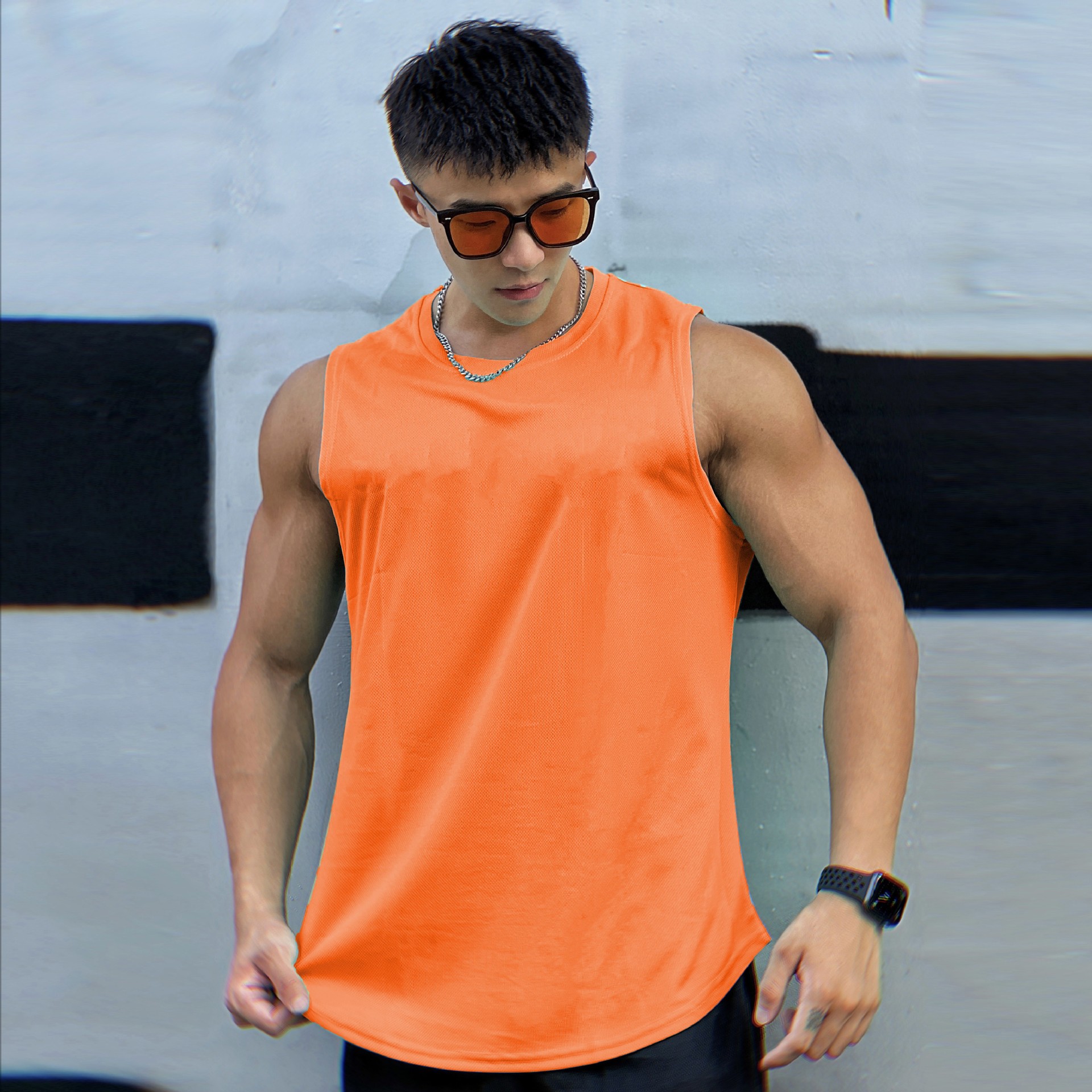 Men's Tank Tops Vest Sleeveless Gym Workout Bodybuilding Fitness Muscle T-Shirt