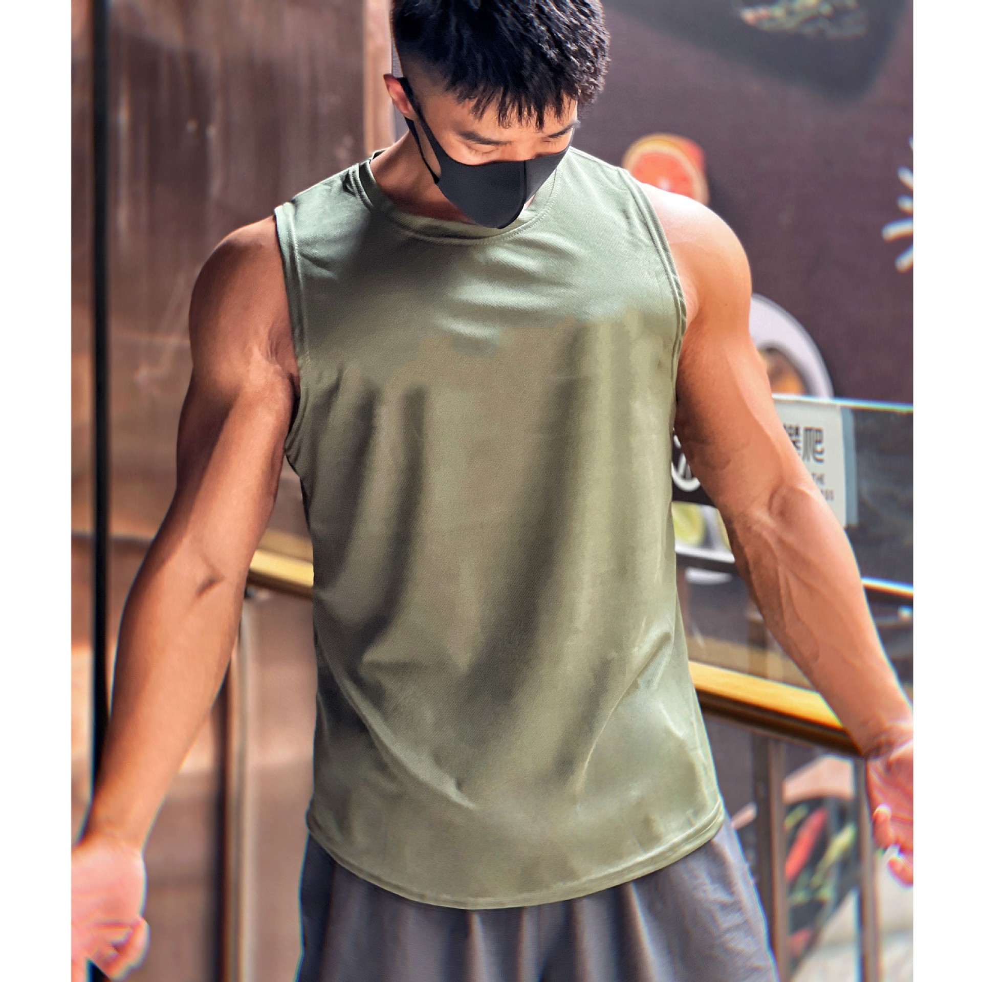 Men's Tank Tops Vest Sleeveless Gym Workout Bodybuilding Fitness Muscle T-Shirt