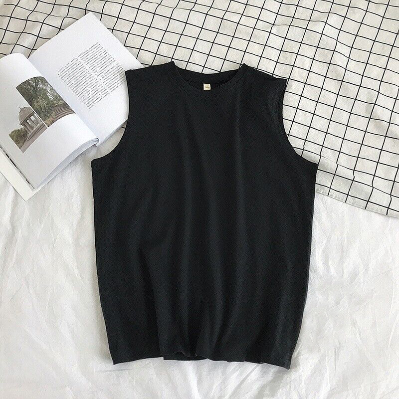 Men Sports Tank Top Loose Base Sleeveless T-Shirt Korean Summer Casual Vest Tees