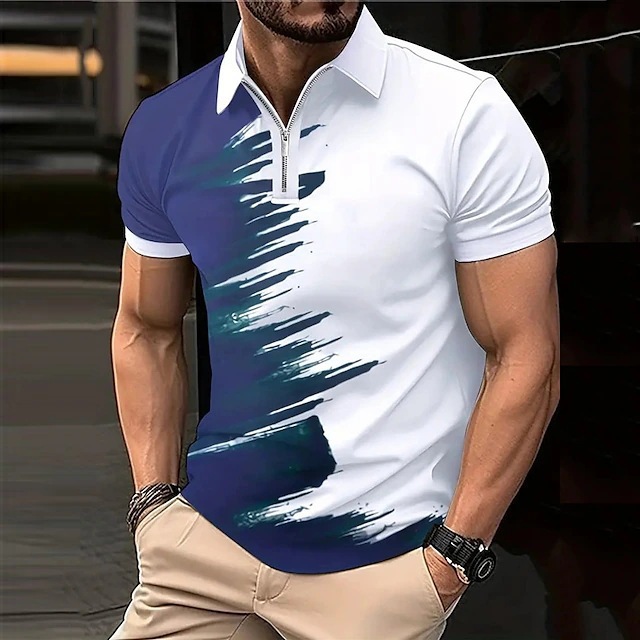 Mens Short Sleeve T Shirt 3D Print Shirts Summer Tops Slim Fit Casual Pullover