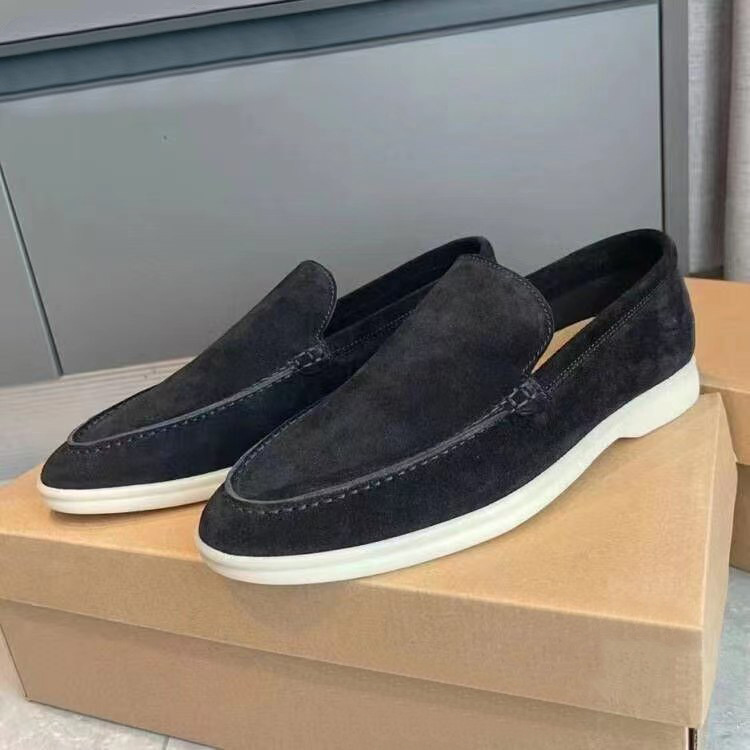 Men's Summer Casual Loafers Faux Suede Slip-On Flat Driving Shoes Plus Size - Picture 8 of 14