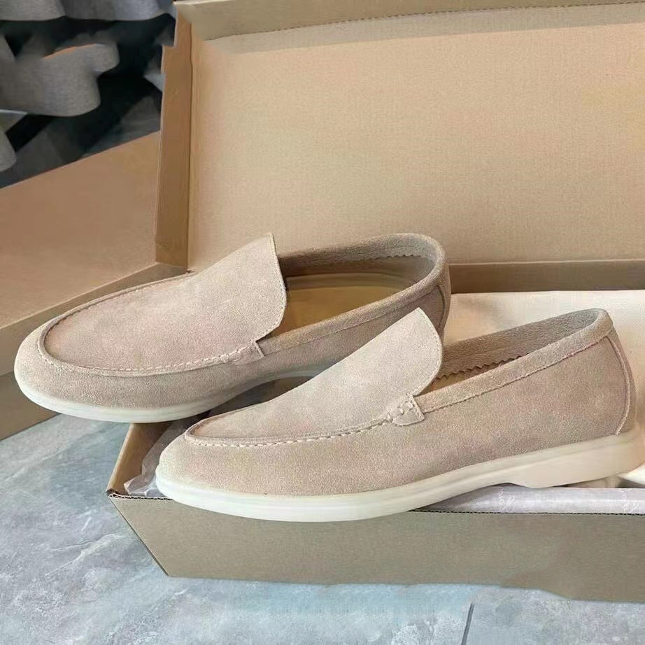 Men's Summer Casual Loafers Faux Suede Slip-On Flat Driving Shoes Plus Size - Picture 11 of 14