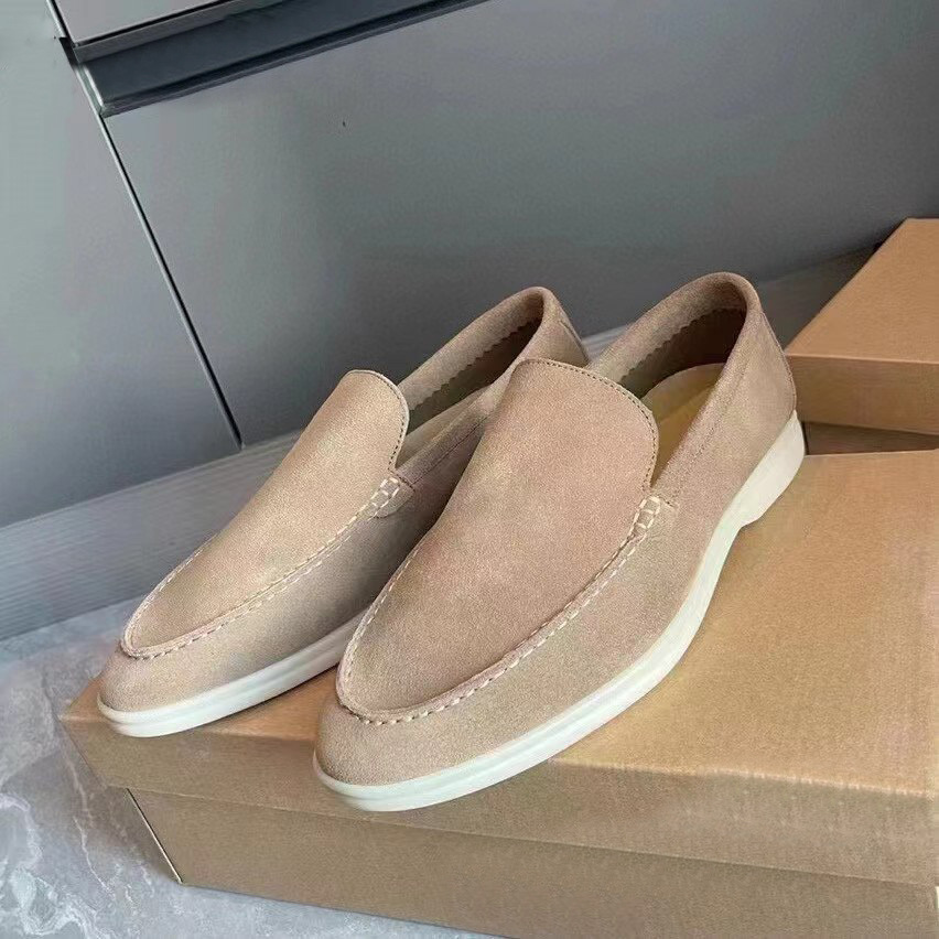 Men's Summer Casual Loafers Faux Suede Slip-On Flat Driving Shoes Plus Size - Picture 10 of 14