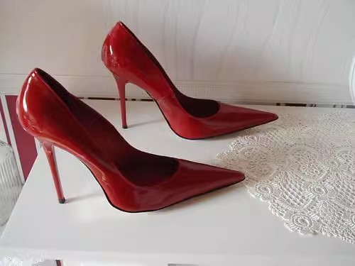 Pointy Toe Pumps Women 13cm Party Stiletto High Heel Patent Leather Slip on Shoe - Zdjęcie 18 z 18