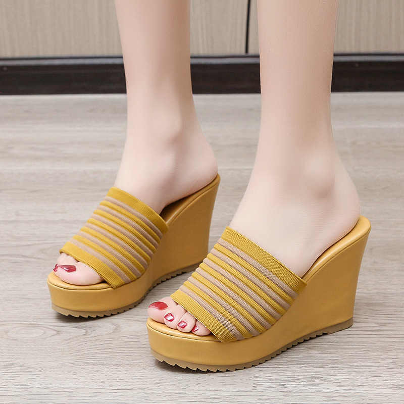 Women Wedge Slippers Slip On High Heels Platform Sandals Summer Casual Shoes - Picture 12 of 13