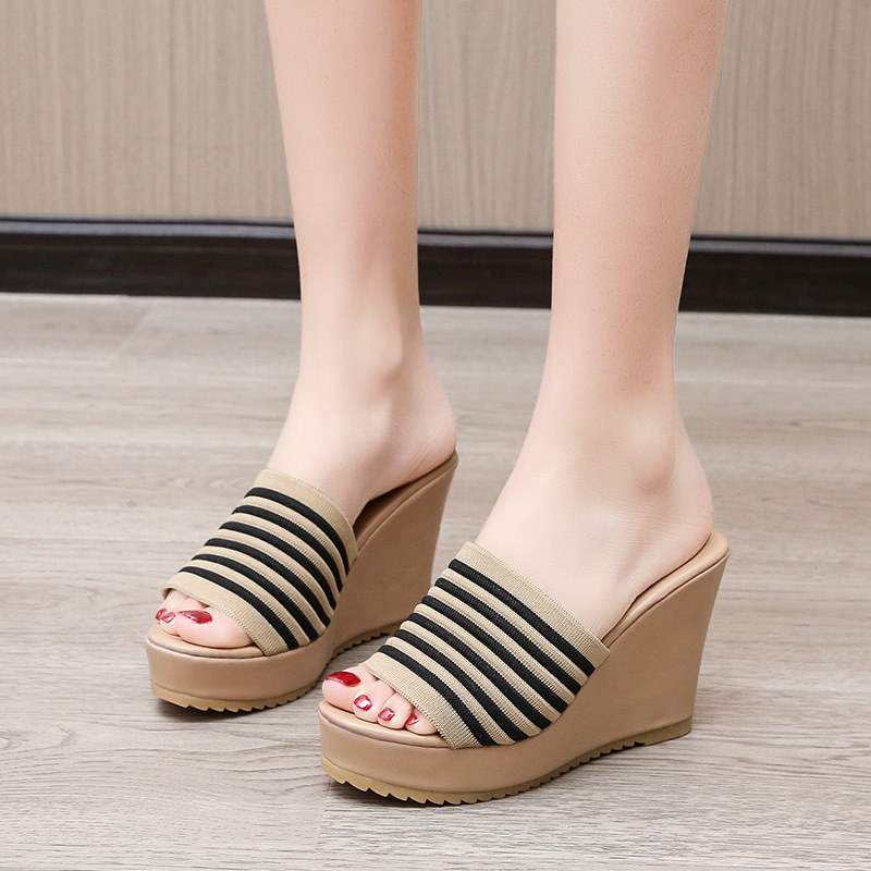 Women Wedge Slippers Slip On High Heels Platform Sandals Summer Casual Shoes - Picture 13 of 13