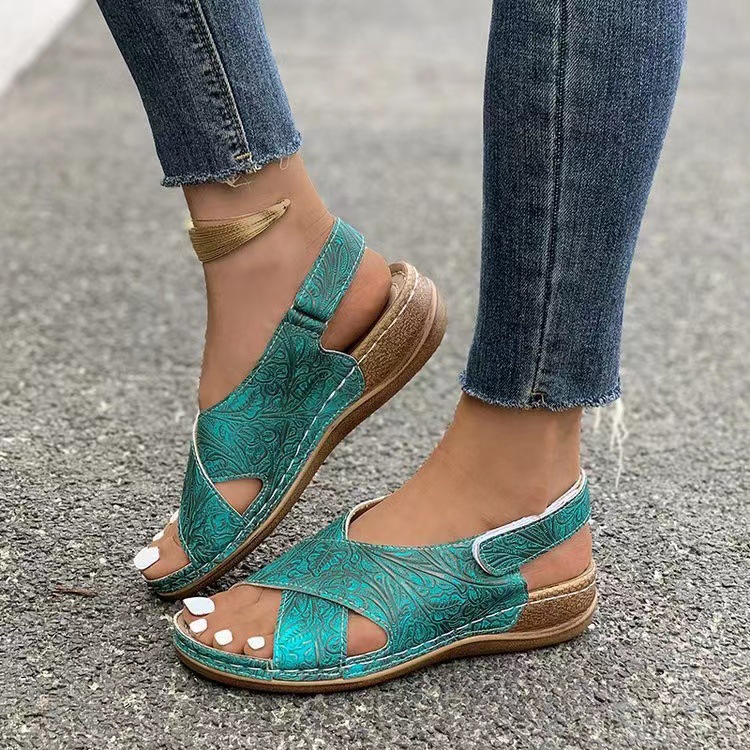 Womens Ladies Comfy Sandals Shoes Summer Orthopedic Slippers Slip On Beach Size - Picture 20 of 23