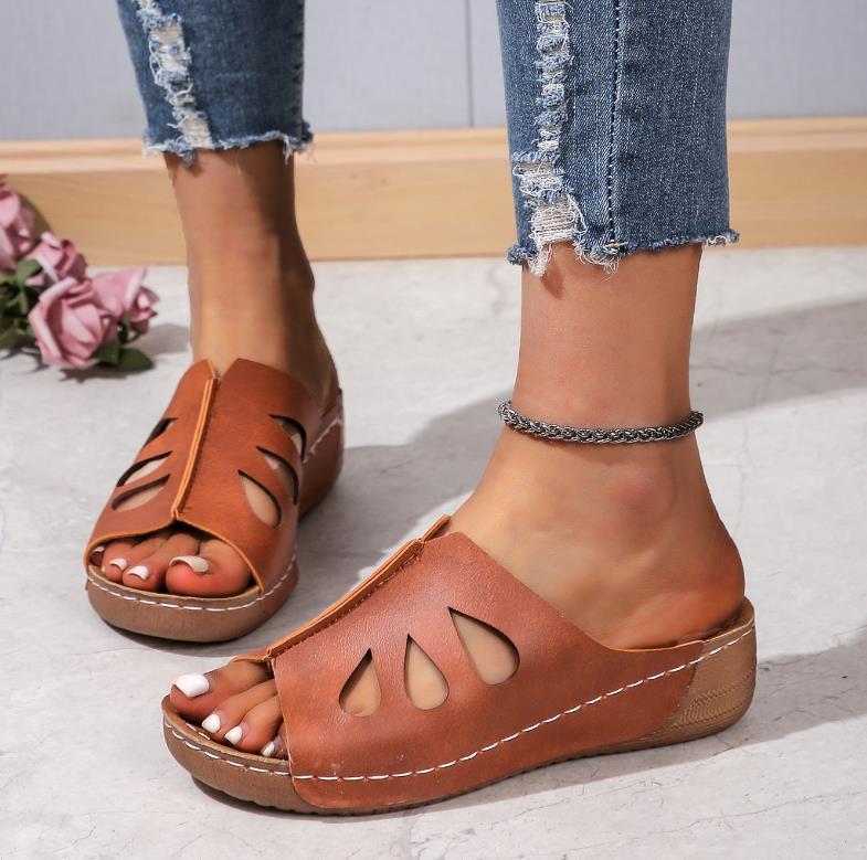 Women Casual Sandals Wide Width Comfortable Slides Slippers Slip On Shoes - Picture 12 of 12