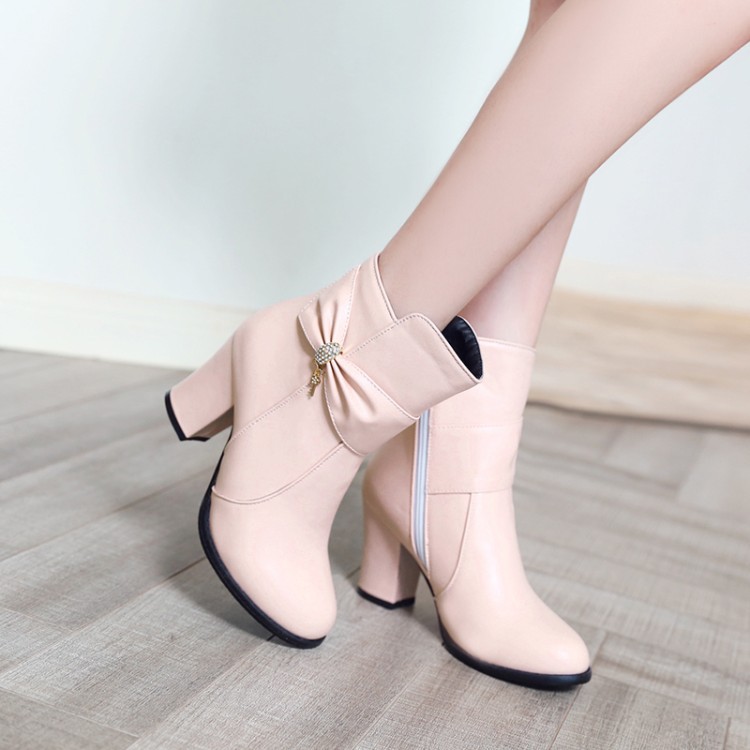 Zapatos para mujer de cuero sintético tacones altos con cremallera botas al tobillo talla grande EE. UU. - Imagen 19 de 19