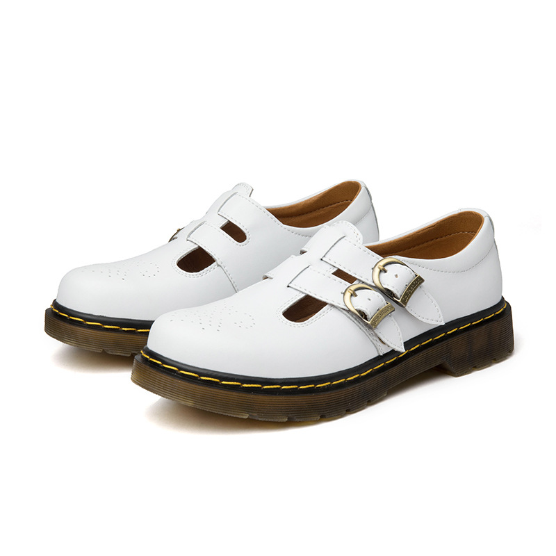 Women Flats Shoes Buckle Strap Mary Janes Shoes Ladies Round Toe Leather Oxfords - Picture 16 of 16
