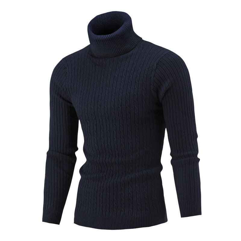 Mens Knitted Sweater Winter Warm Turtle Neck Jumper Pullover Casual Knitwear Top - Picture 27 of 30