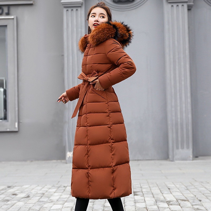 Winter Warm Women Faux Fur Long Quilted Parka Ladies Girls Coat Hooded Jacket - Picture 14 of 14