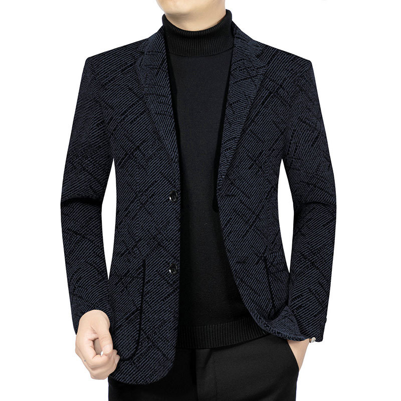 Hombres Formal Trabajo Blazer Chaqueta Negocios Informal Botón Calce Ajustado Traje Abrigo Prendas para el torso - Imagen 12 de 13