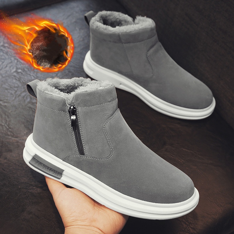 Mens Fur Inside Warm Outdoor Walking Sports Hot Winter Snow Ankle Boots Shoes - Picture 8 of 8
