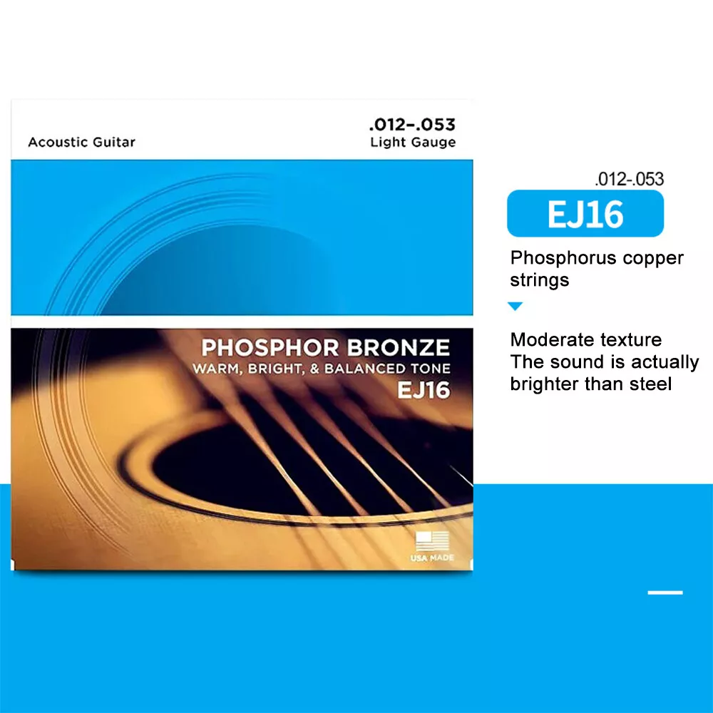 3pcs D'Addario EJ Phosphor Bronze Acoustic Guitar Strings - EJ15 EJ16 EJ27 - Picture 14 of 15