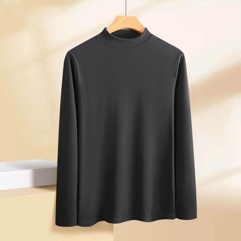Mock Turtleneck Long Sleeve Sold Men's Under Shirt Casual Pullover Shirt Tops - Picture 13 of 16