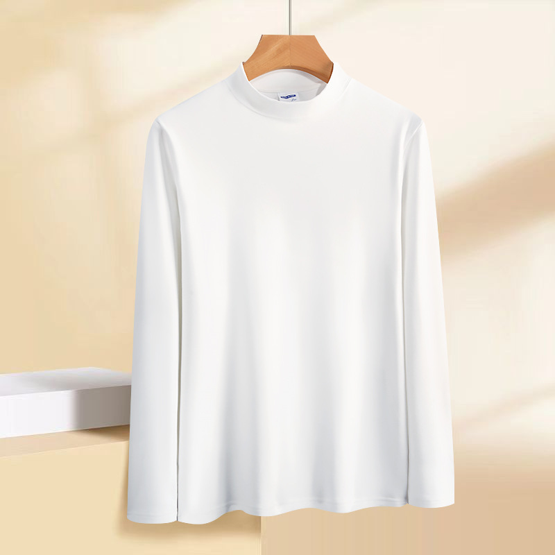 Mock Turtleneck Long Sleeve Sold Men's Under Shirt Casual Pullover Shirt Tops - Picture 12 of 16