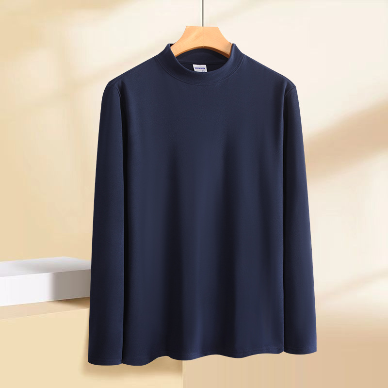 Mock Turtleneck Long Sleeve Sold Men's Under Shirt Casual Pullover Shirt Tops - Picture 14 of 16