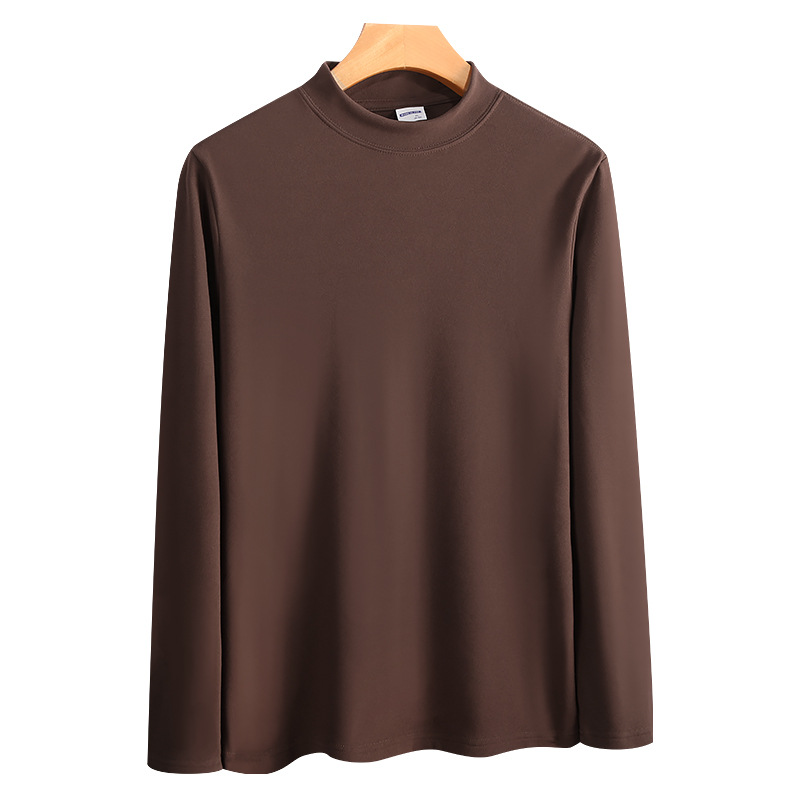 Mock Turtleneck Long Sleeve Sold Men's Under Shirt Casual Pullover Shirt Tops - Picture 15 of 16
