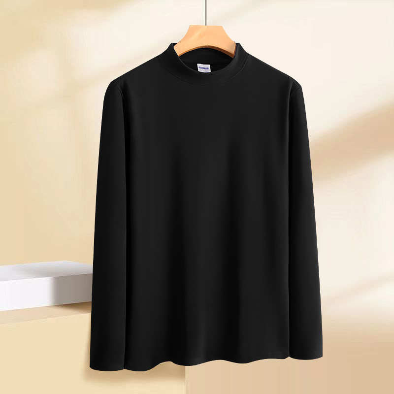 Mock Turtleneck Long Sleeve Sold Men's Under Shirt Casual Pullover Shirt Tops - Picture 11 of 16