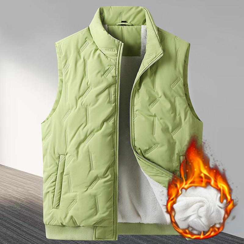 Men's Fleeced Vest Casual Stand Collar Thermal Vest Warm Padded Jacket Waistcoat - Picture 23 of 23