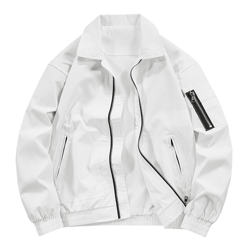 Chaqueta de béisbol de color liso para hombre al aire libre primavera/otoño piloto chaqueta de vuelo abrigo - Imagen 38 de 40