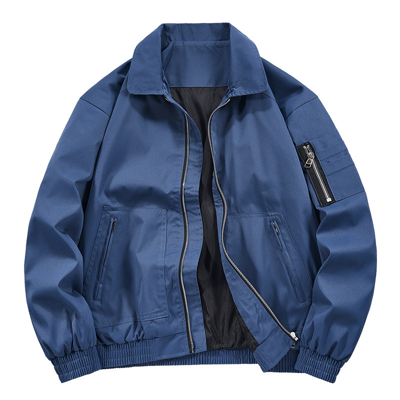 Chaqueta de béisbol de color liso para hombre al aire libre primavera/otoño piloto chaqueta de vuelo abrigo - Imagen 28 de 40