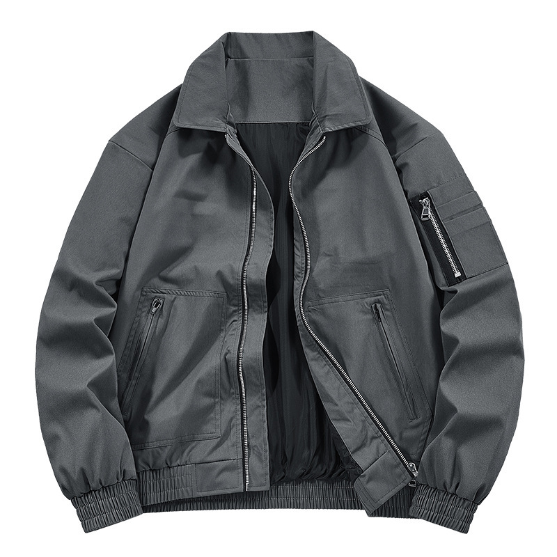 Chaqueta de béisbol de color liso para hombre al aire libre primavera/otoño piloto chaqueta de vuelo abrigo - Imagen 32 de 40