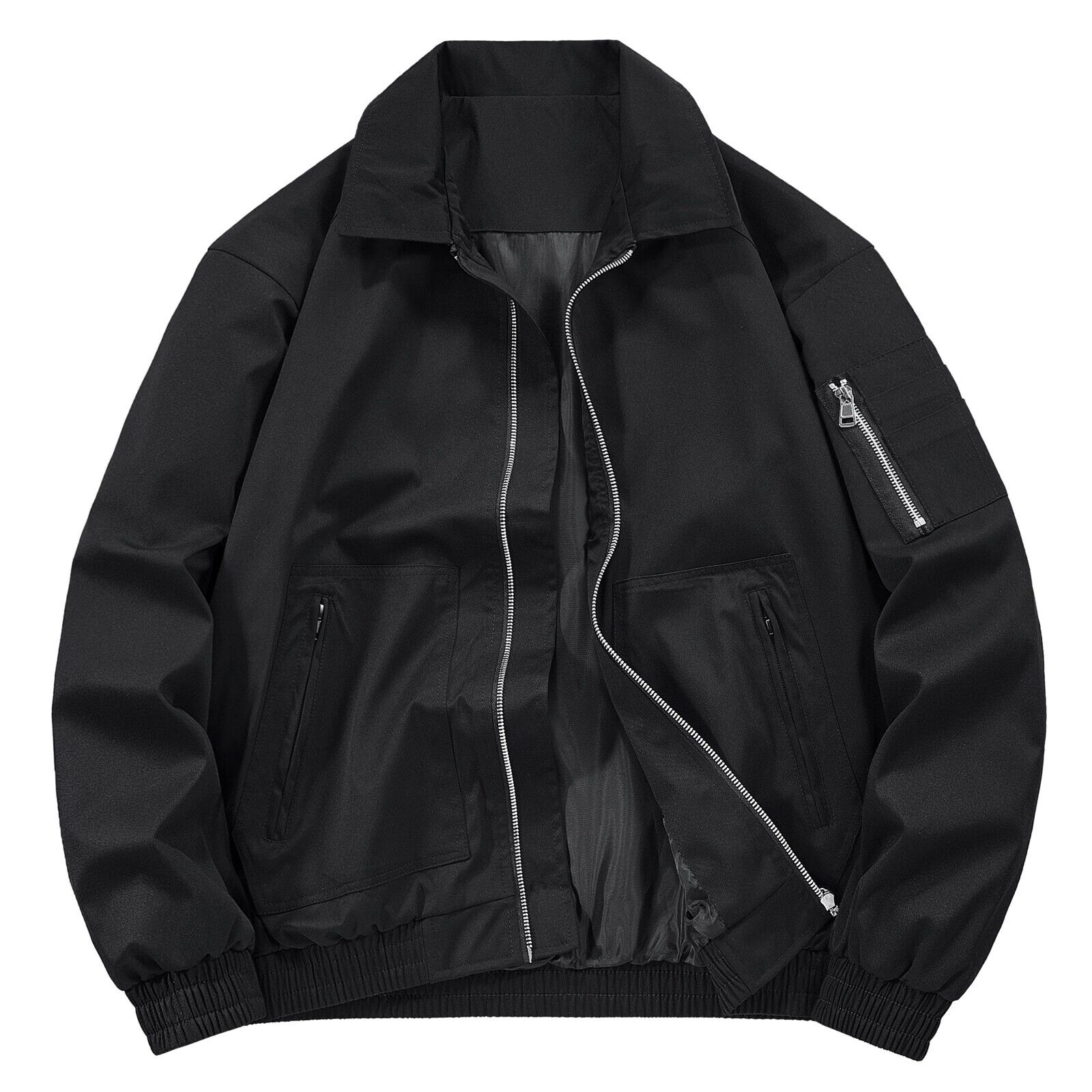 Chaqueta de béisbol de color liso para hombre al aire libre primavera/otoño piloto chaqueta de vuelo abrigo - Imagen 25 de 40