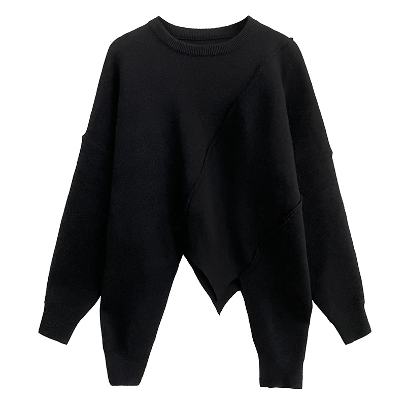 Japanese Women Irregular Street Style Knitted Sweater Coat Pullover Punk Party