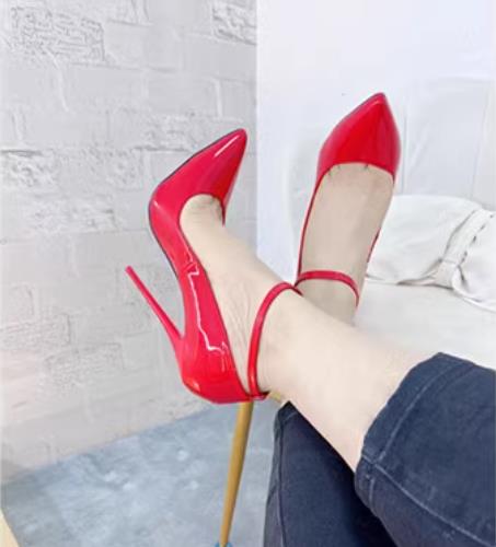 Women 16Cm Stilettos High Heels Sexy Pumps Pointed Toe Ankle Buckle Strap Shoes - Picture 12 of 14