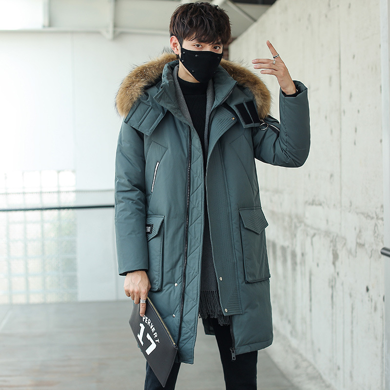 Chaqueta acolchada para hombre Abrigo con capucha de plumón de pato Cuello de piel Parka Invierno Grueso Cálido Nuevo - Imagen 14 de 14