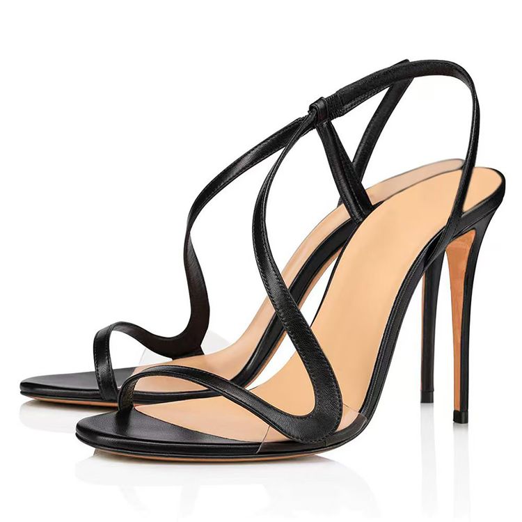 Women Sandals Open Toe Stiletto High Heels Strap Slingback Sandals Party Shoes - Picture 7 of 8