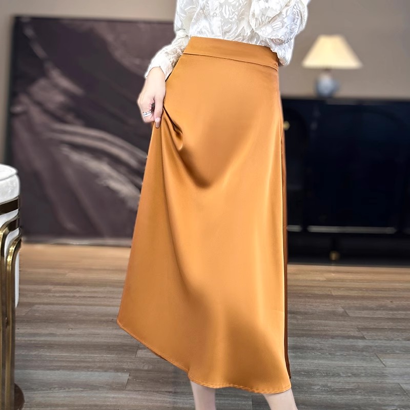 スカート A-line Silk Blend Skirt Silk Blend A Line Skirt – Marie France Van Damme