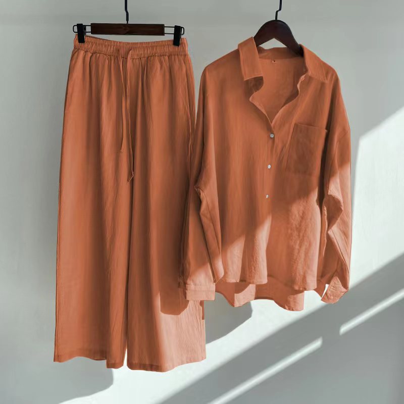 Womens Plus Size Cotton Linen Button Tops+Pants Ladies Casual Loungewear Outfits - Imagen 21 de 22