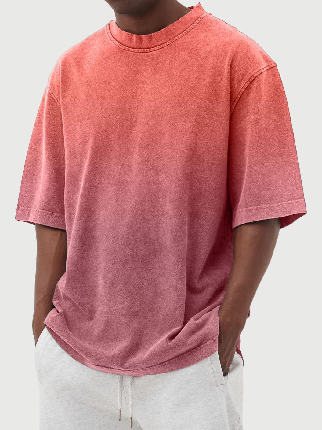 Herren Farbverlauf bedruckte T-Shirts Straße Freizeit Farbblockierung Kurzarm Tops - Bild 14 von 20