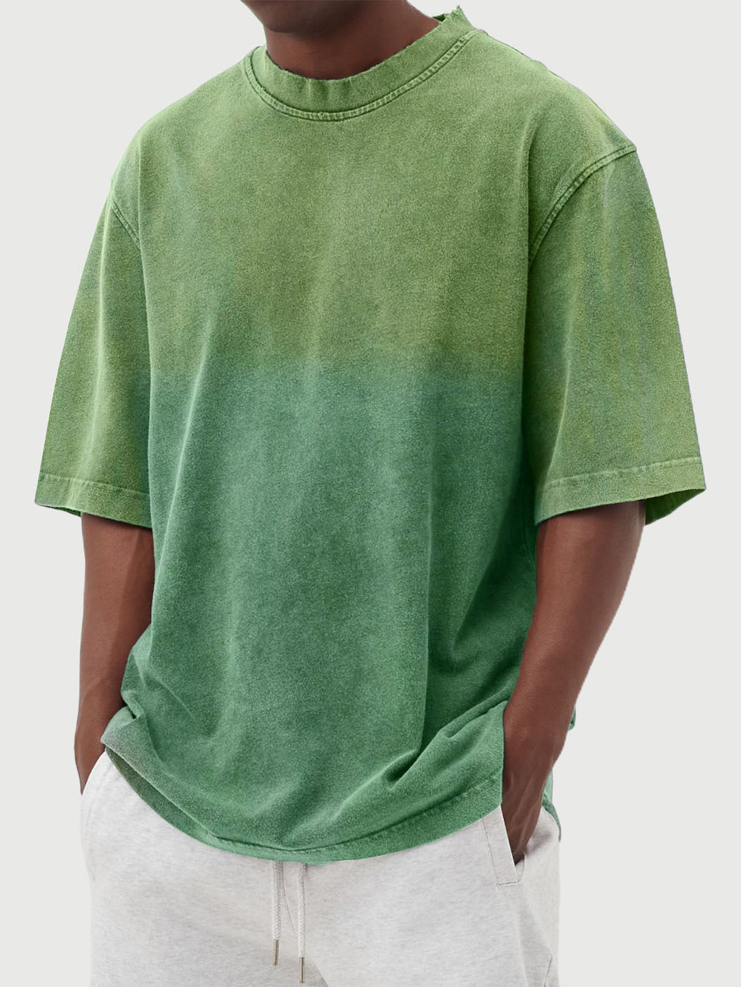 Herren Farbverlauf bedruckte T-Shirts Straße Freizeit Farbblockierung Kurzarm Tops - Bild 11 von 20