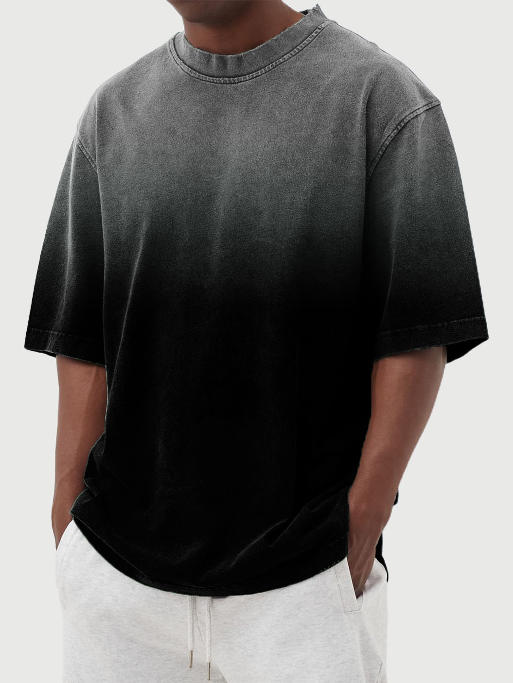 Herren Farbverlauf bedruckte T-Shirts Straße Freizeit Farbblockierung Kurzarm Tops - Bild 16 von 20