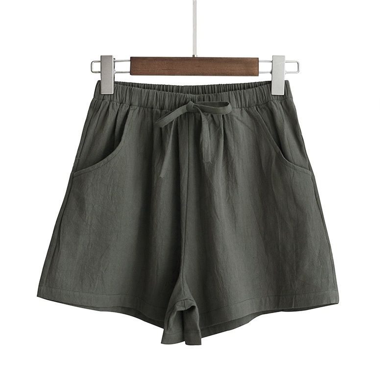 Women Cotton Linen Baggy Shorts Cropped Pants Casual Wide Leg Oversized Summer - Picture 21 of 21