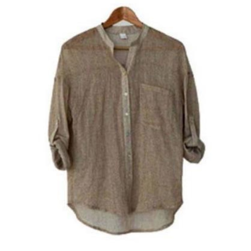 Women Long Sleeve Casual Spring Top Linen Loose Button Down Career Shirt Blouse - Picture 22 of 26
