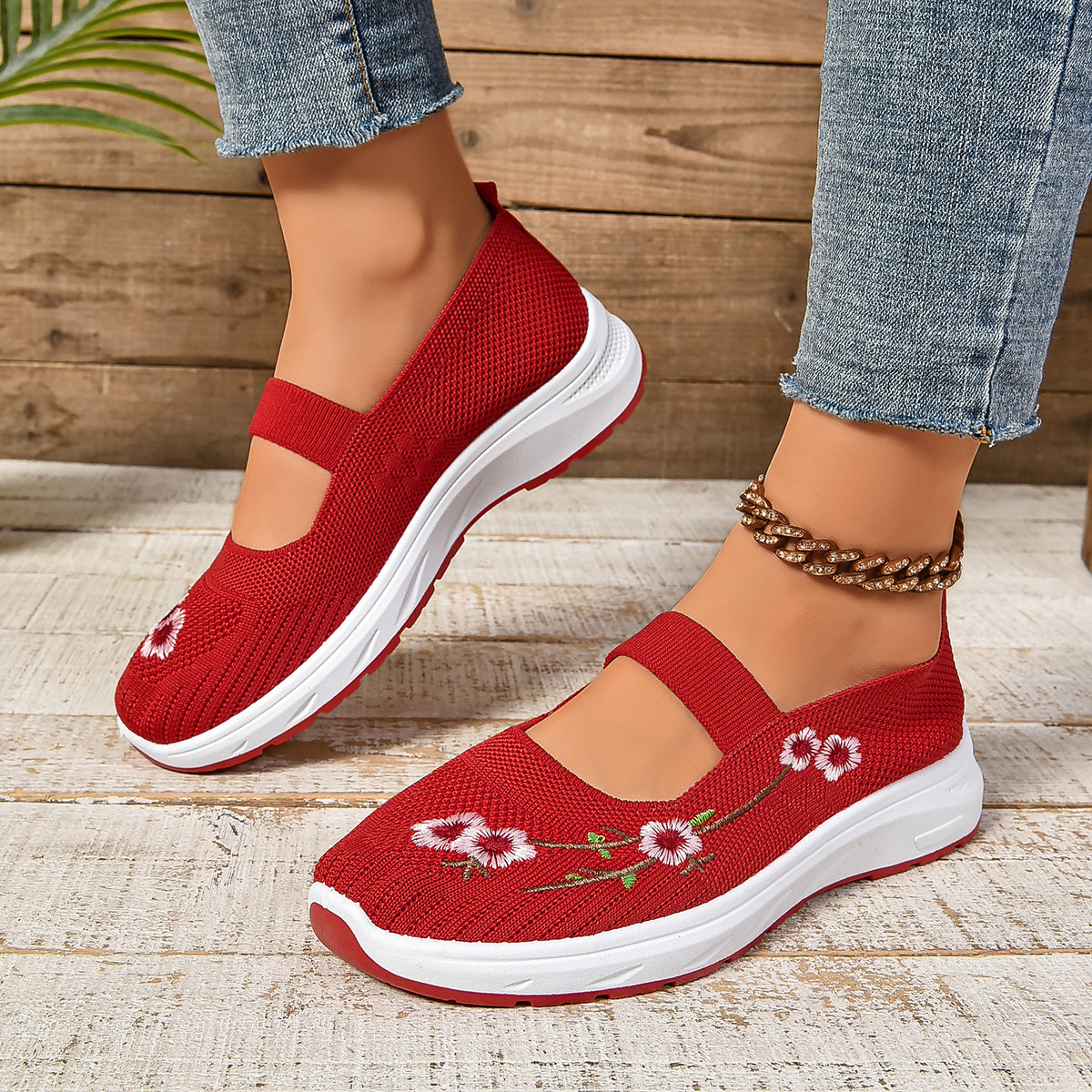 Sneakers donna casual a rete elasticizzate leggere traspiranti scarpe sportive Mary Jane - Foto 13 di 15