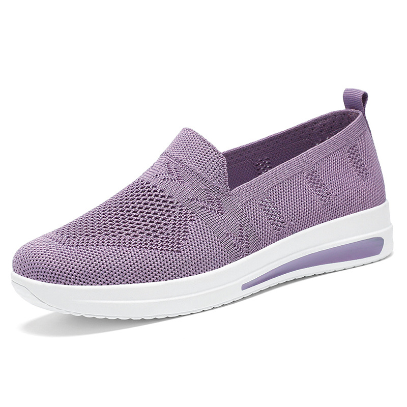 Ladies Breathable Sneakers Solid Mesh Non Slip Walking Slip On Lightweight Shoes - Picture 26 of 28